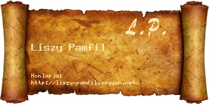 Liszy Pamfil névjegykártya